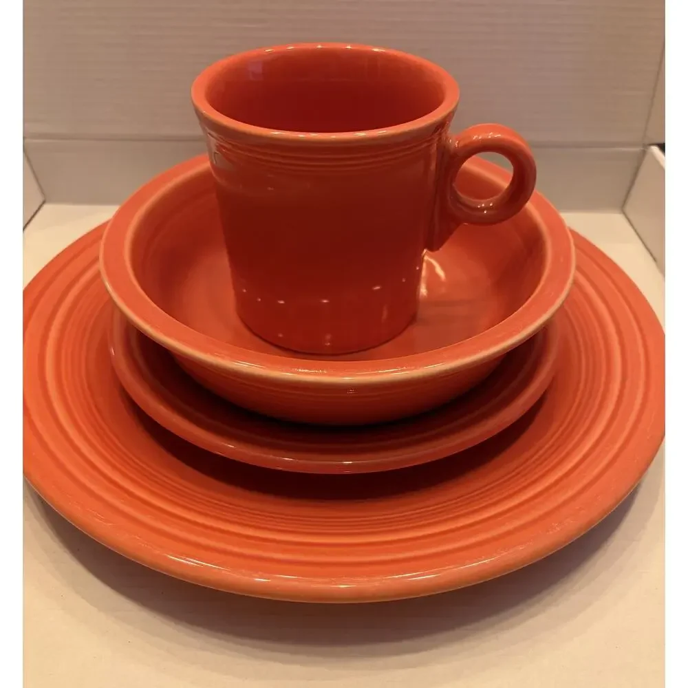 Fiestaware Poppy Place Setting EUC
